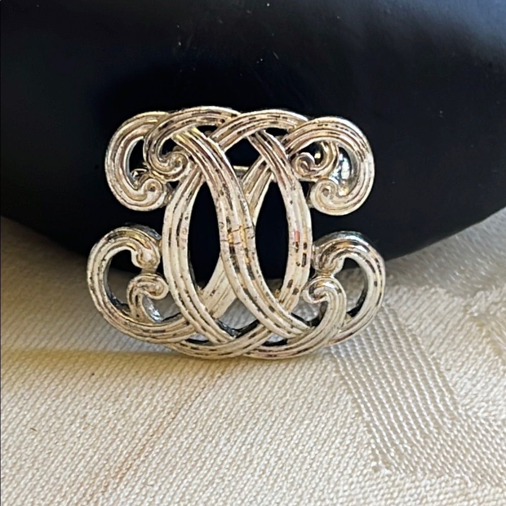 Vintage AK Anne Klein Silver-tone Brooch Pin -